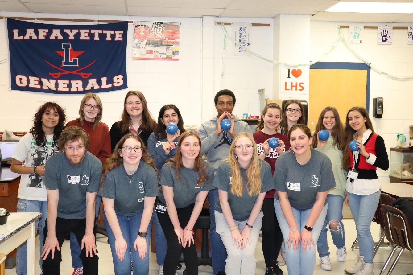 BMES members George Loughrin, Makenna Pelfrey, Trisha Sullivan, Audrey Cruser, and Madison Korfhage visited Lafayette High School.