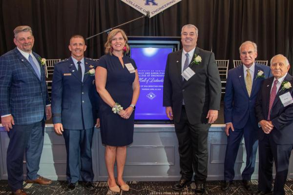 L to R: J. Chris Adkins, Maj. Gen. Trey Rawls, Anna Workman, Rusty Justice, David Servis and Ollie Akel.