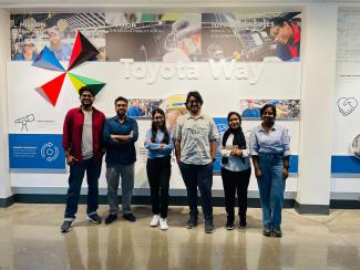 6 student on tour of Toyota Plant