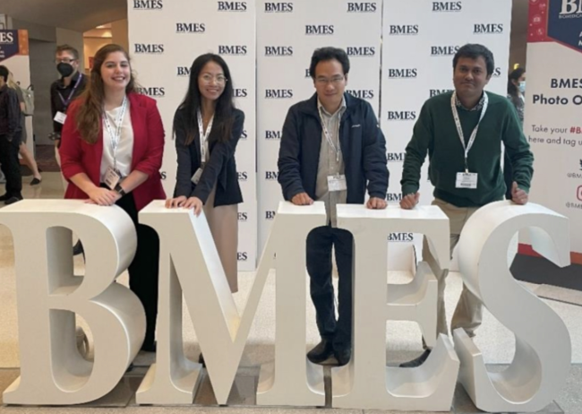 Current Vice President, Madison Korfhage, attended the BMES 2022 Conference in San Antonio, Texas, along with other fellow members, Jing Yan, Md Zahid Hasan, Mehrana Mohtasebi, Xuhui Liu, and Zhongchao Yi. These members presented their research at the conference, and they hope to inspire other members of our chapter to pursue the same opportunities. In addition to this experience of giving oral and poster presentations, the members of our chapter were given the opportunity to speak with fellow biomedical en